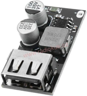 M 398D - Napájecí modul, step-down měnič vst. 12–24V výst. 5V/3A, 1xUSB QC3.0