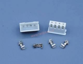 Sada JST-XH 4pin rastr 2,54mm vidlice do DPS + zásuvka na kabel